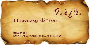 Illovszky Áron névjegykártya