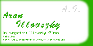 aron illovszky business card